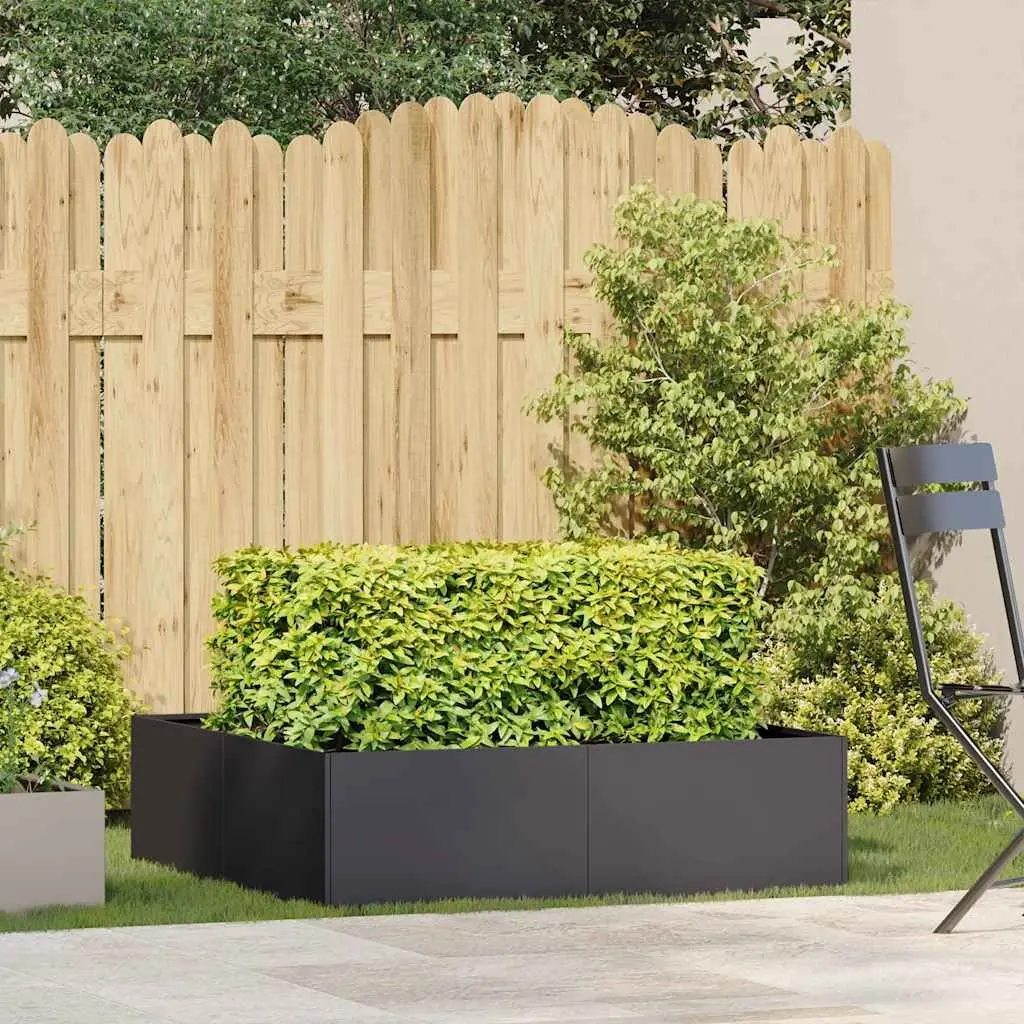 Steel Planter Box Black 100x100x30 cm Raised Garden Bed Outdoor