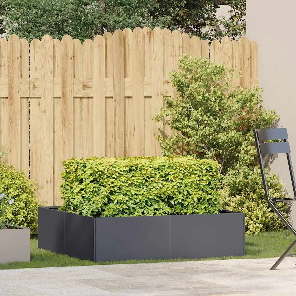 Steel Planter Anthracite 100x100x30 cm Raised Garden Bed Outdoor Container Box