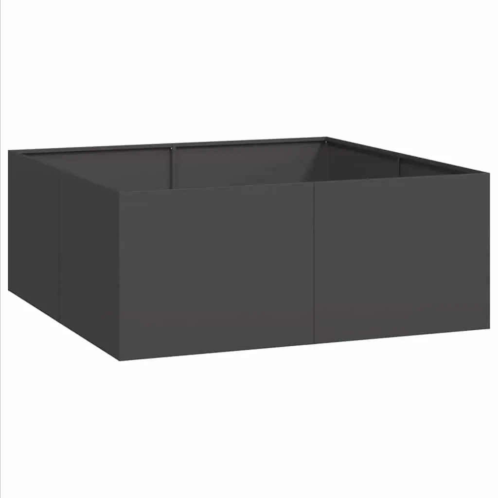 Steel Planter Box Black Raised Garden Bed Outdoor Patio Flowers Vegetables Herbs