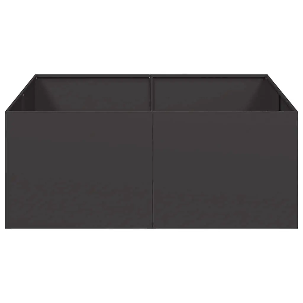 Steel Planter Box Black Raised Garden Bed Outdoor Patio Flowers Vegetables Herbs