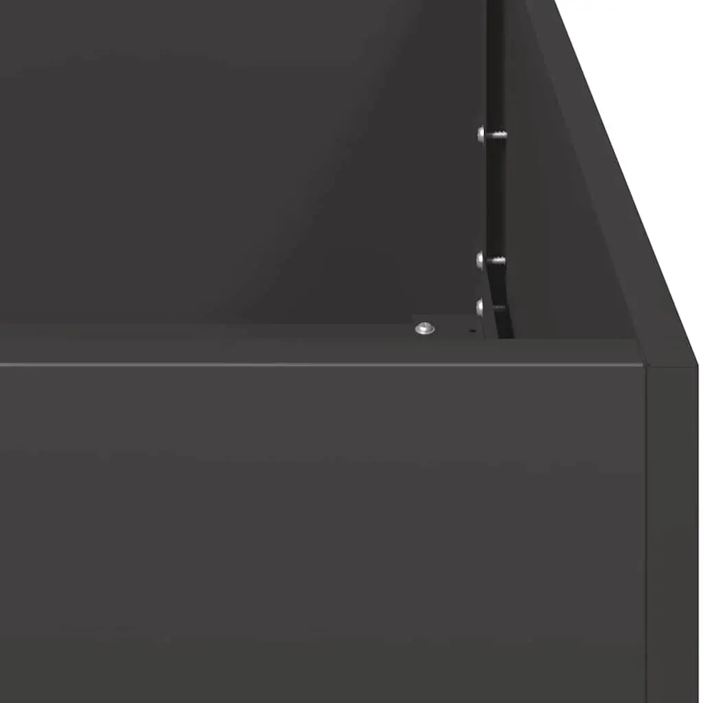 Steel Planter Box Black Raised Garden Bed Outdoor Patio Flowers Vegetables Herbs
