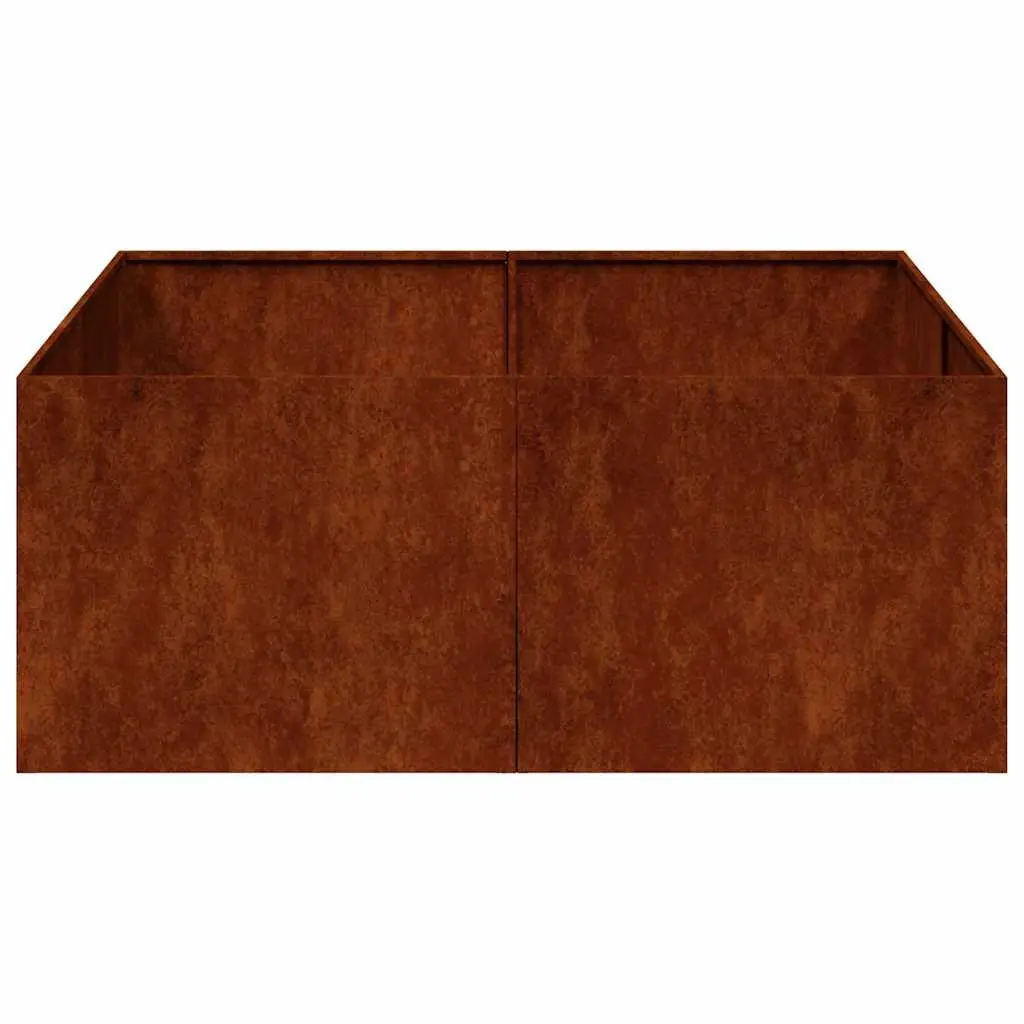 Weathering Steel Raised Garden Planter Box 100x100x40cm Outdoor Flower Bed