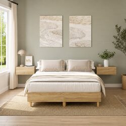 Bed Frame No Mattress 135x190 cm Double Size Bedroom Furniture Engineered Wood