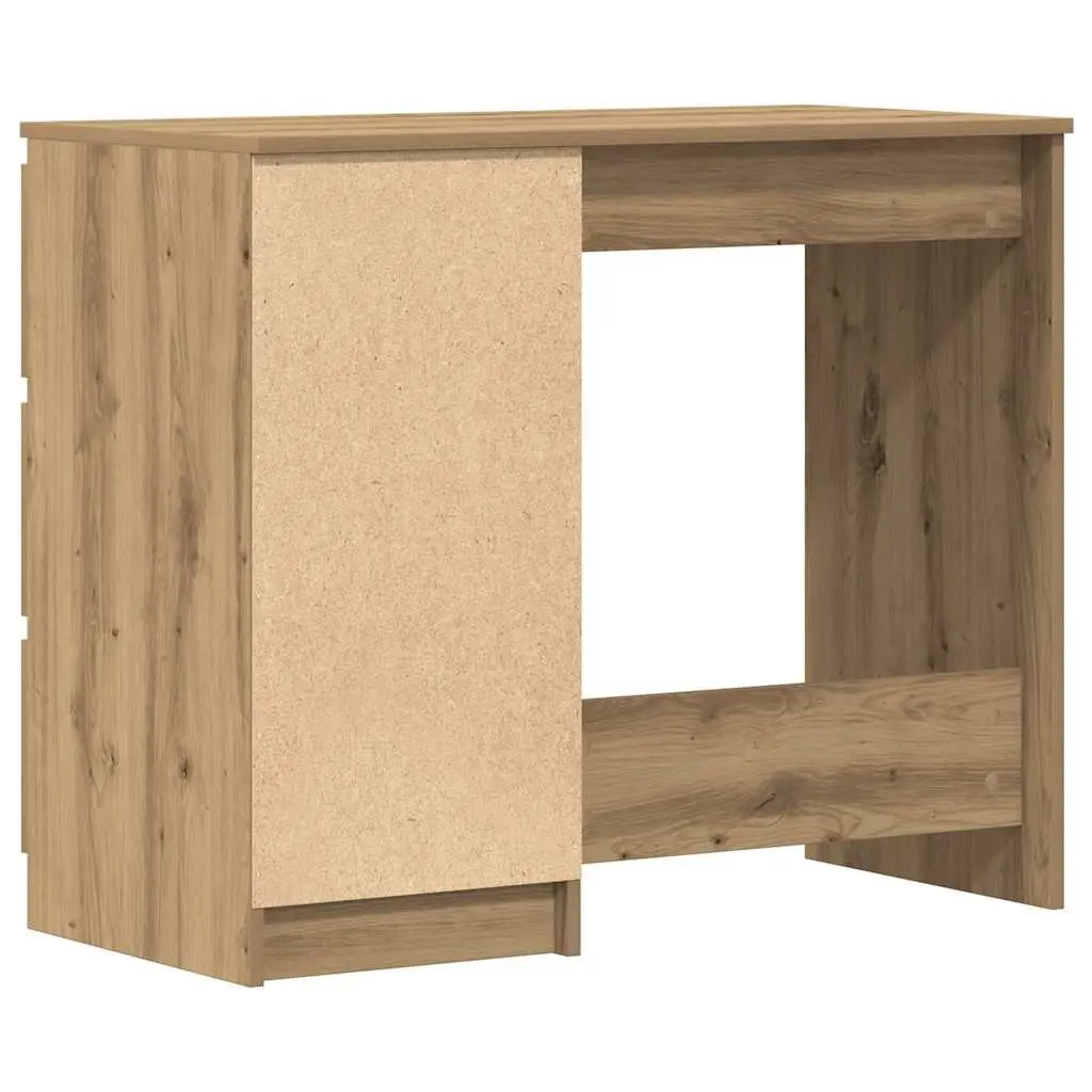 Office Desk Brown 90x45x76cm with 3 Drawers Engineered Wood