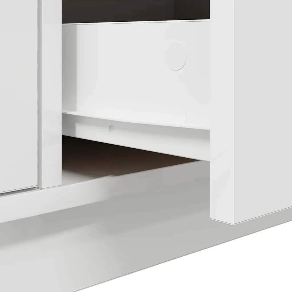 White TV Cabinet with RGB LED Lighting