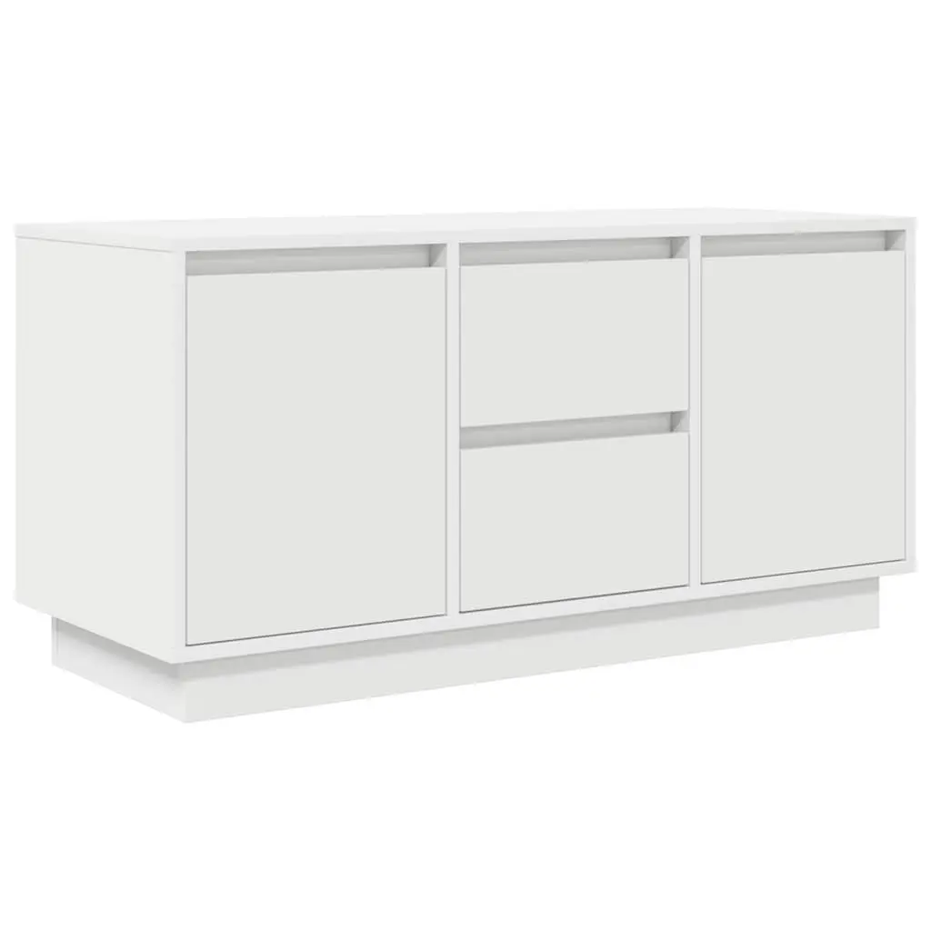 White TV Cabinet with RGB LED Lighting