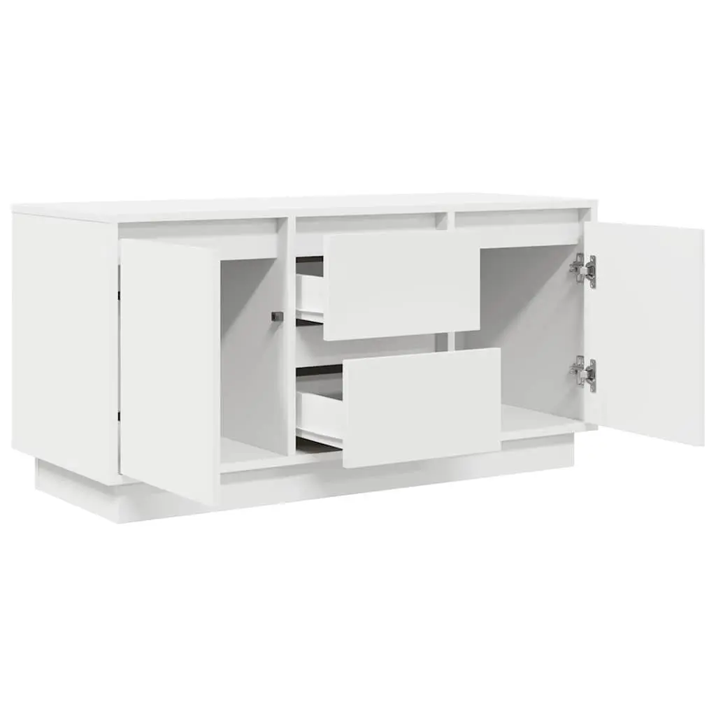 White TV Cabinet with RGB LED Lighting