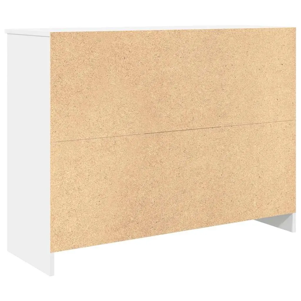 Sideboard Cabinet White Engineered Wood 1 Door 2 Shelves 1 Drawer Storage Furniture