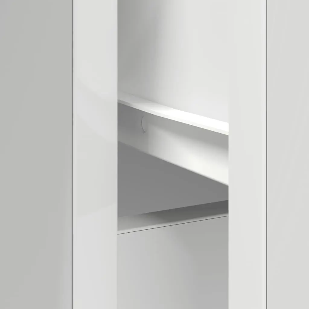 Sideboard Cabinet White Engineered Wood 1 Door 2 Shelves 1 Drawer Storage Furniture