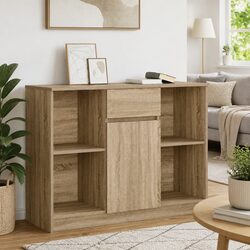 Sideboard Storage Cabinet with Drawer Brown Engineered Wood Buffet Hallway