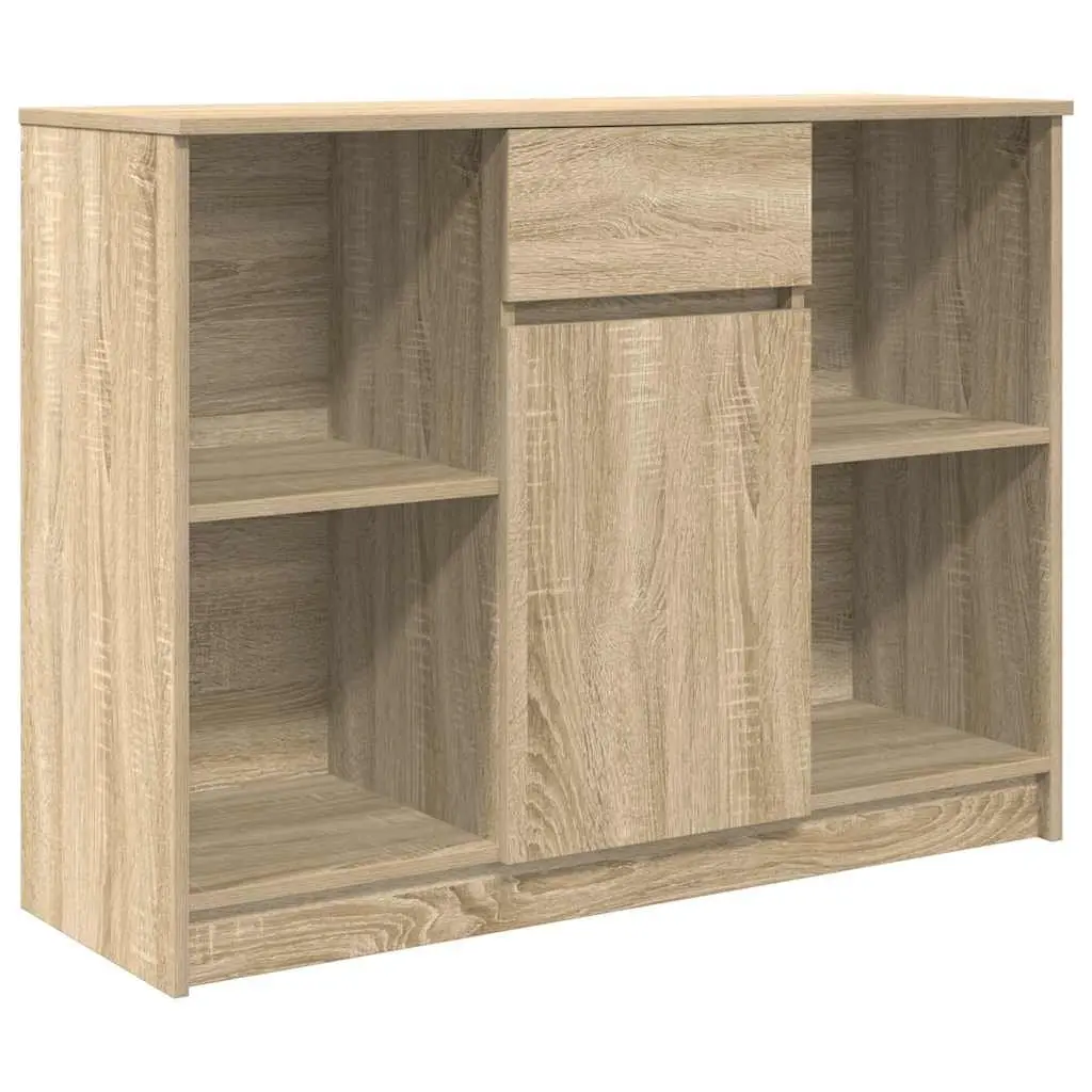 Sideboard Storage Cabinet Brown Engineered Wood 101W x 35D x 76H cm Enclosed Storage with Drawer and Shelves