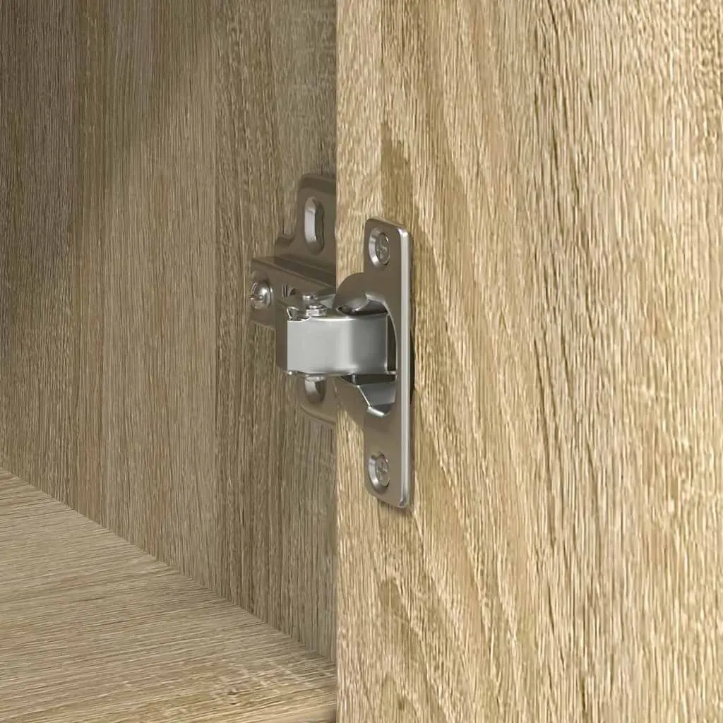 Sideboard Storage Cabinet Brown Engineered Wood 101W x 35D x 76H cm Enclosed Storage with Drawer and Shelves