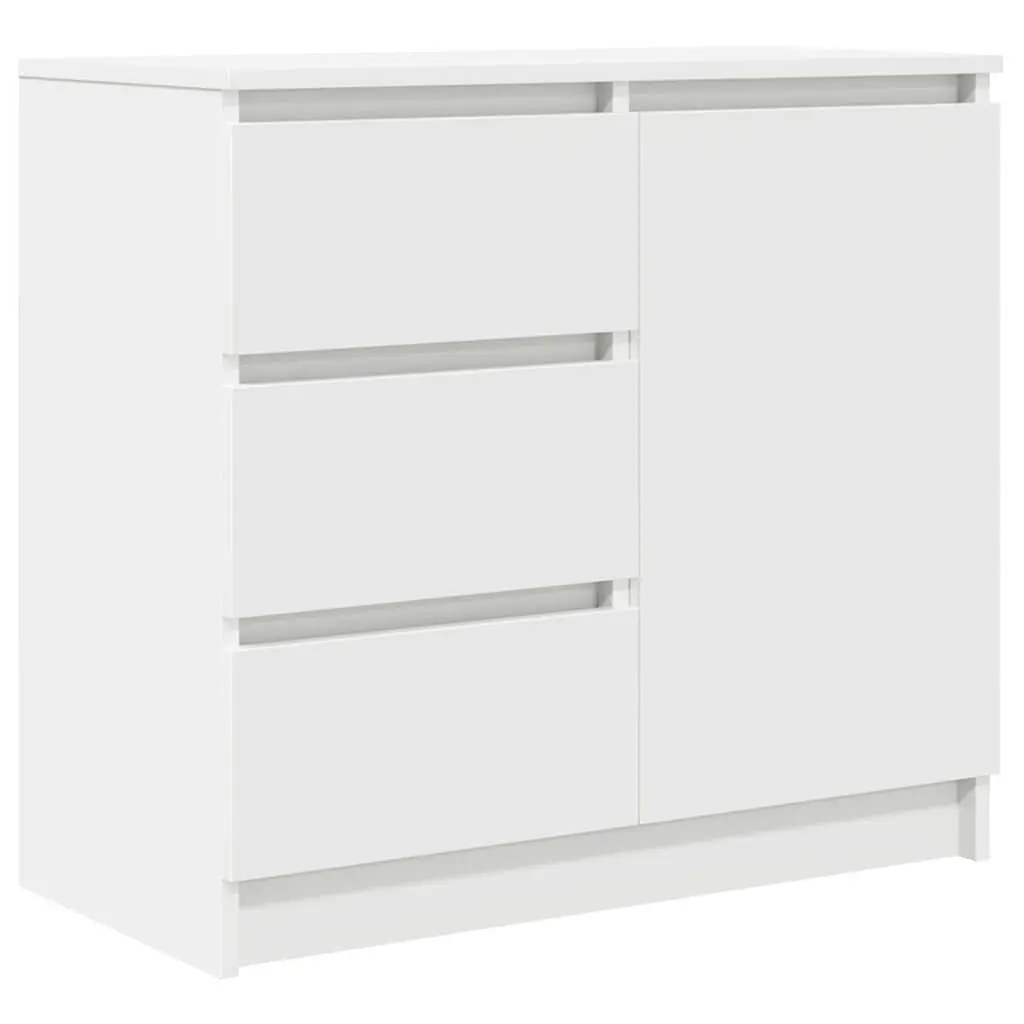 Sideboard Storage Cabinet White Engineered Wood 71 x 35 x 65 cm Door Drawer Hallway Living Room