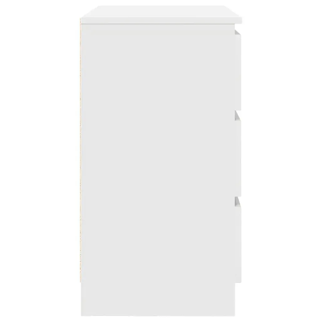 Sideboard Storage Cabinet White Engineered Wood 71 x 35 x 65 cm Door Drawer Hallway Living Room
