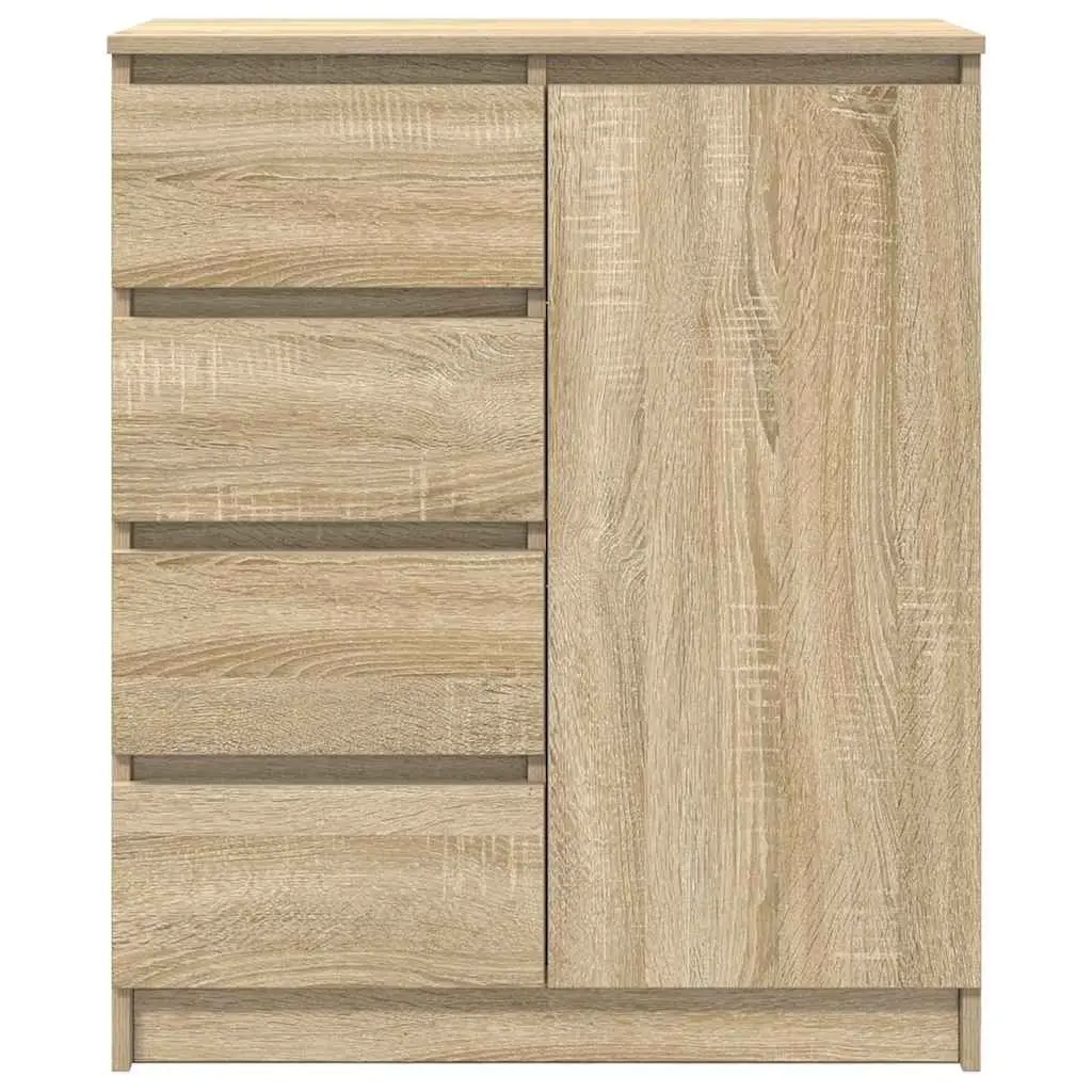 Storage Sideboard Cabinet Brown Engineered Wood with Drawers Shelf and Door 71W x 35D x 84H cm