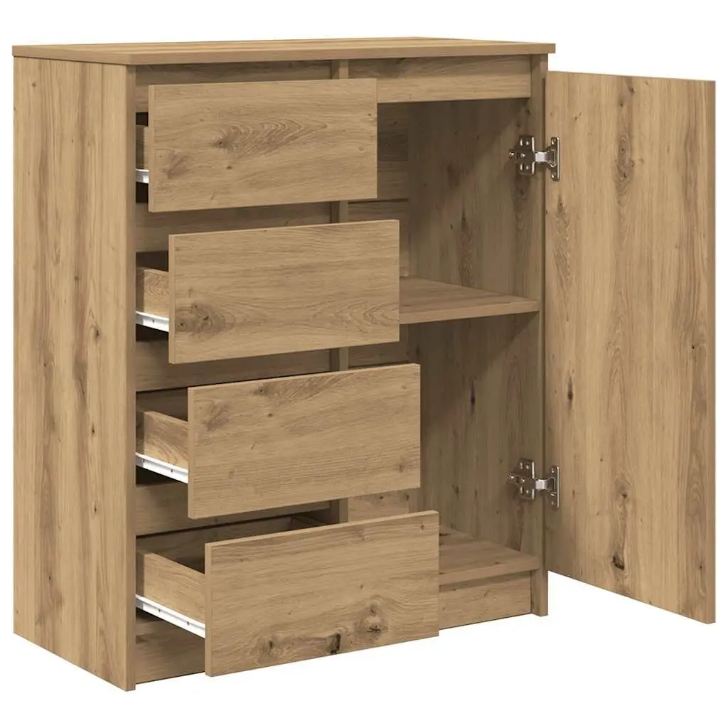 Storage Cabinet Sideboard Brown Engineered Wood with Door and Drawers for Home Office Living Room Dining Area