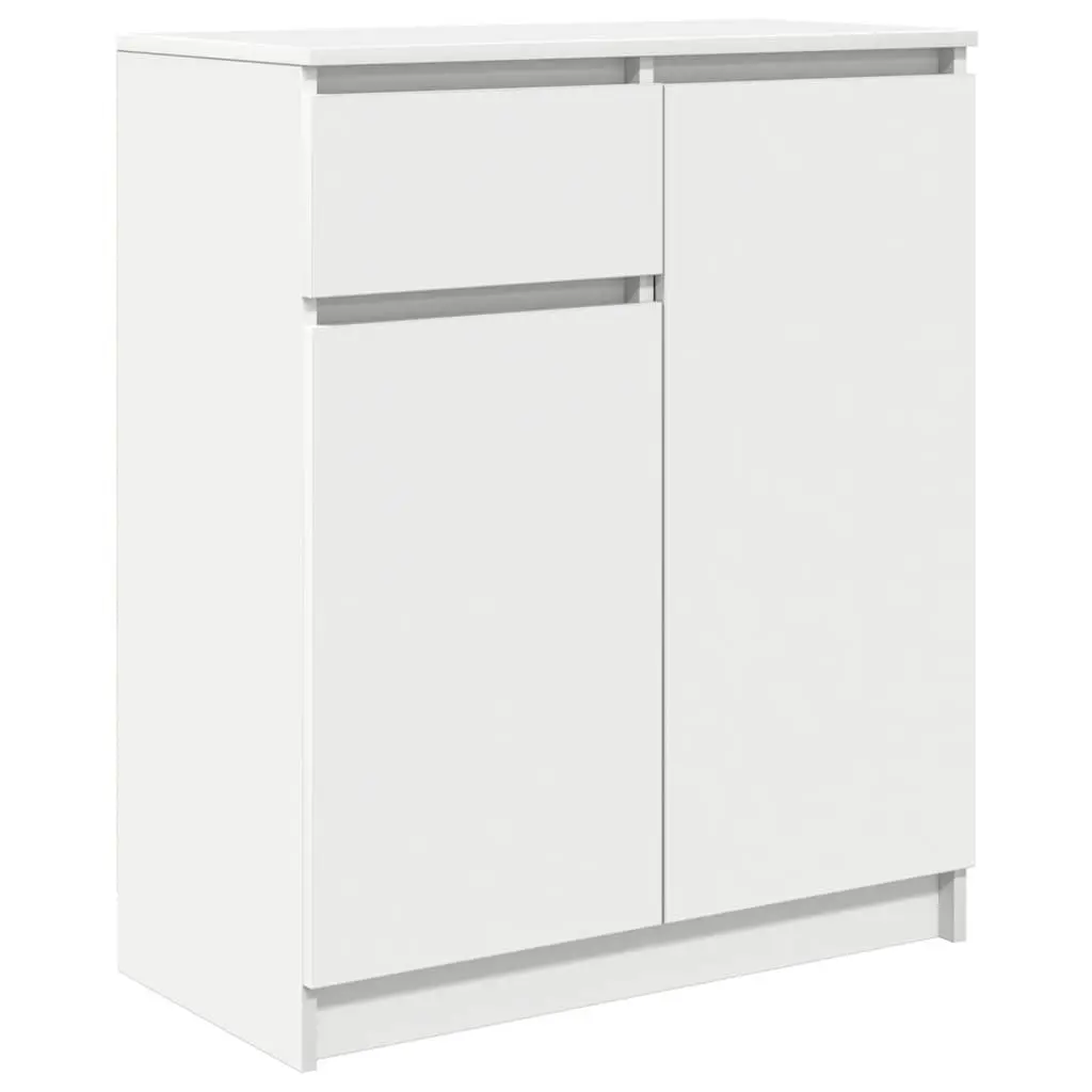 Sideboard White Engineered Wood 71W x 35D x 84H cm Ample Storage with Drawer Doors and Shelves