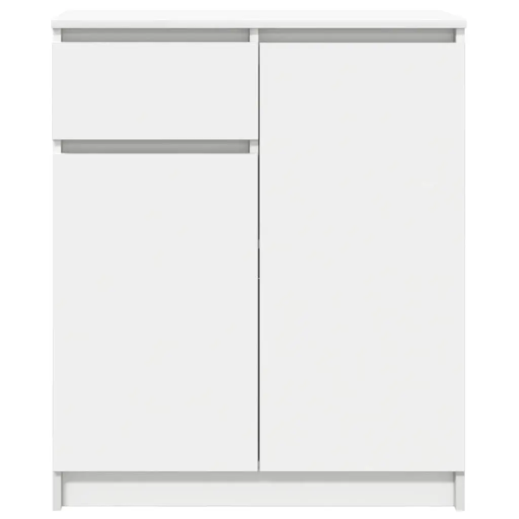 Sideboard White Engineered Wood 71W x 35D x 84H cm Ample Storage with Drawer Doors and Shelves
