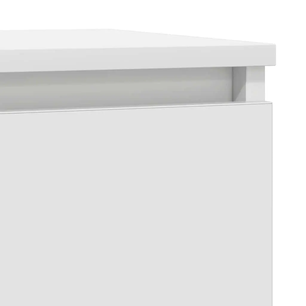 Sideboard White Engineered Wood 71W x 35D x 84H cm Ample Storage with Drawer Doors and Shelves