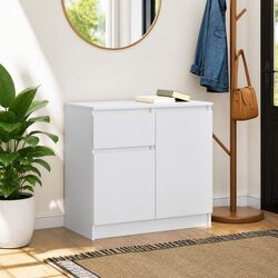 Compact White Sideboard Storage with Customizable Features