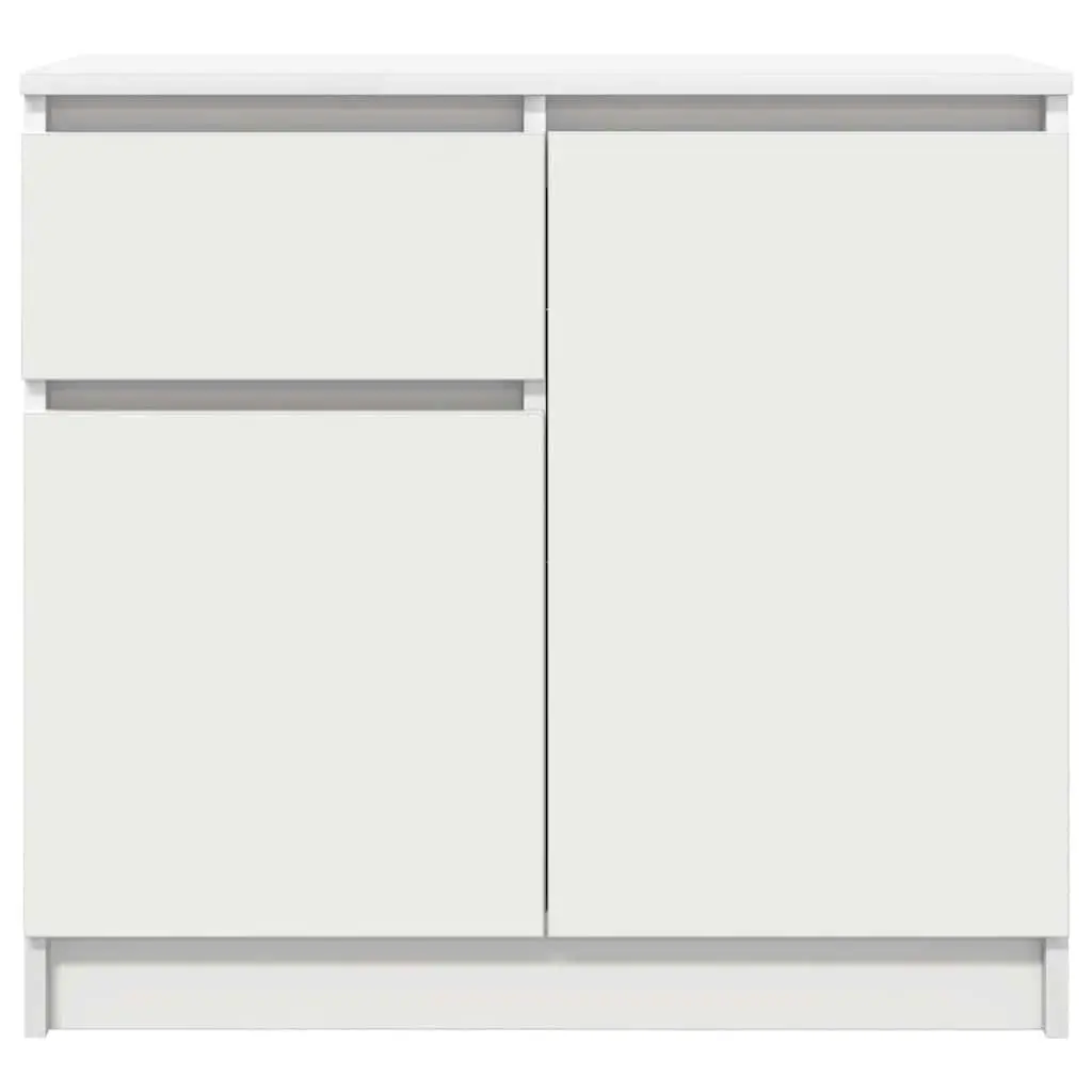 Sideboard White Engineered Wood 71W x 35D x 65H cm Ample Storage with Doors Shelf and Drawer