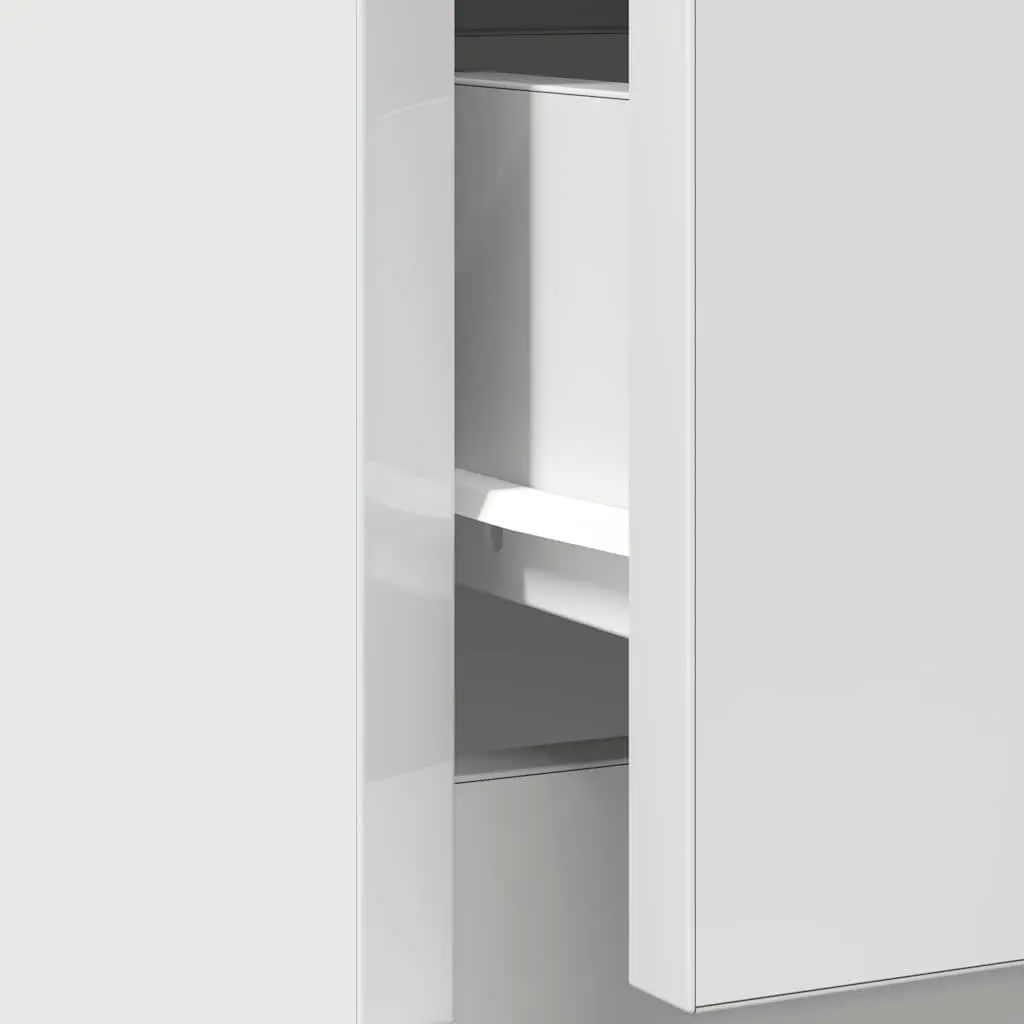 Sideboard White Engineered Wood 71W x 35D x 65H cm Ample Storage with Doors Shelf and Drawer
