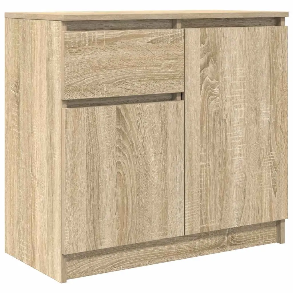 Sideboard Brown Engineered Wood Storage Cabinet with Drawer and Shelf