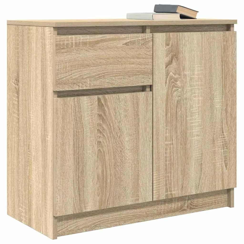 Sideboard Brown Engineered Wood Storage Cabinet with Drawer and Shelf