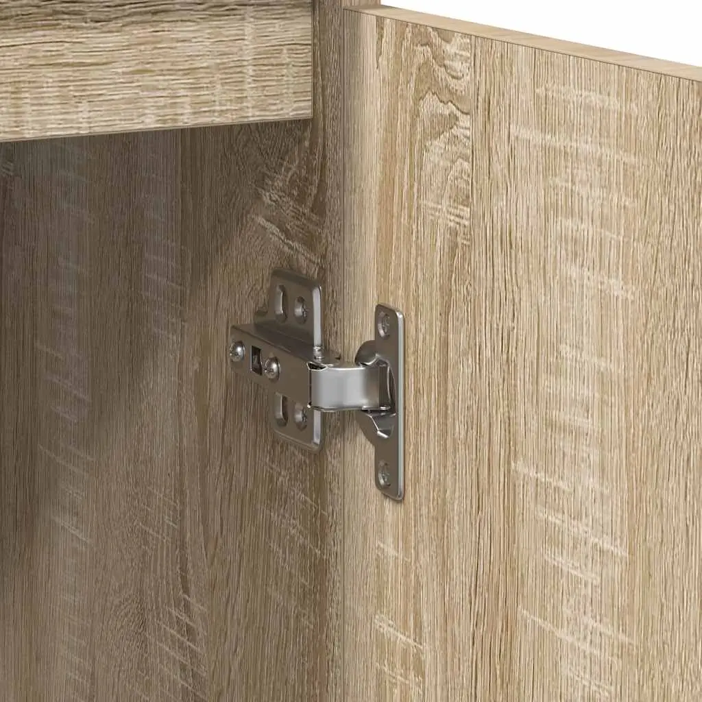 Sideboard Brown Engineered Wood Storage Cabinet with Drawer and Shelf