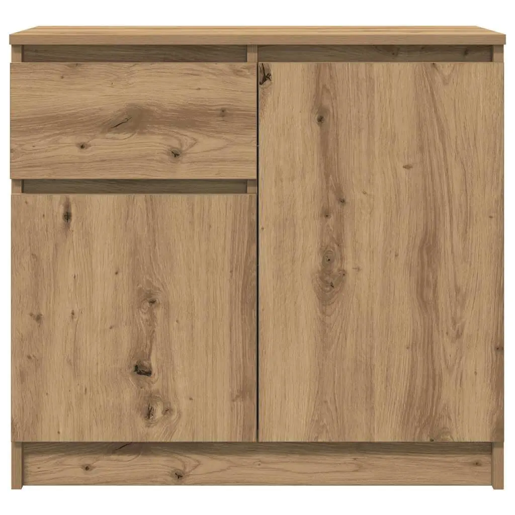 Sideboard with Drawer Brown Engineered Wood Storage Cabinet Buffet Organiser