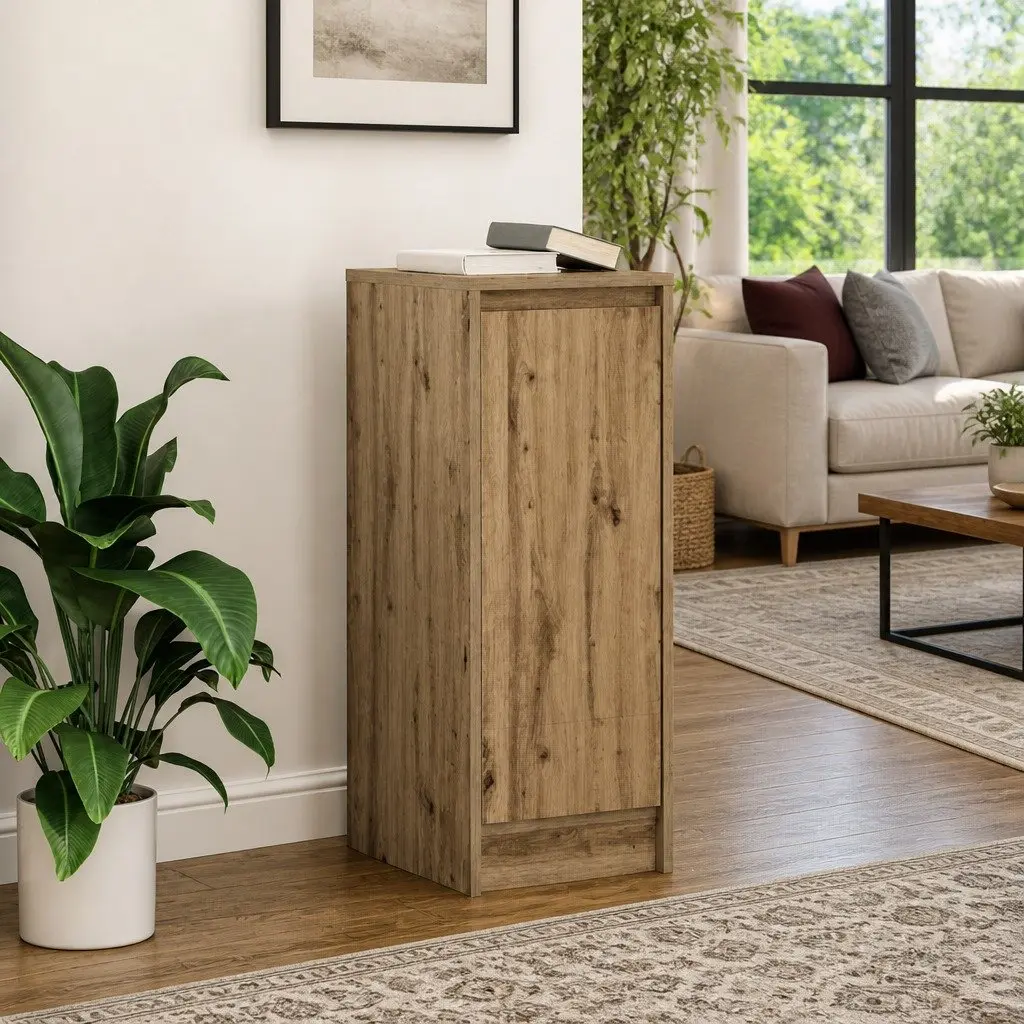 Sideboard Storage Cabinet Brown Engineered Wood Ample Storage Space Door Organiser