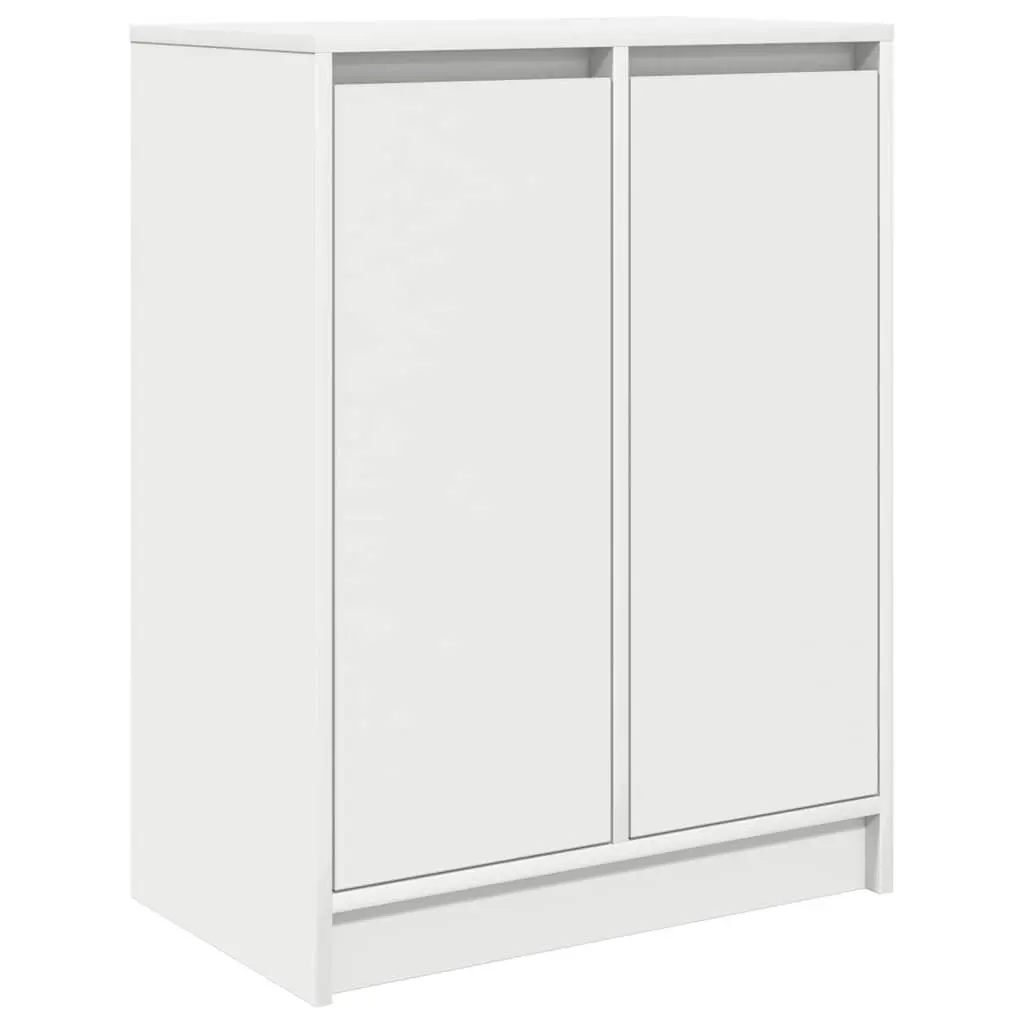 White Sideboard Cabinet Engineered Wood Enclosed Storage Suitable for Bedroom Dining Room Entryway 57Lx34Wx76H cm