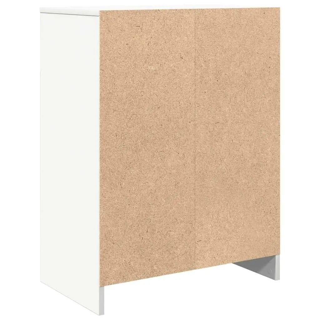 White Sideboard Cabinet Engineered Wood Enclosed Storage Suitable for Bedroom Dining Room Entryway 57Lx34Wx76H cm