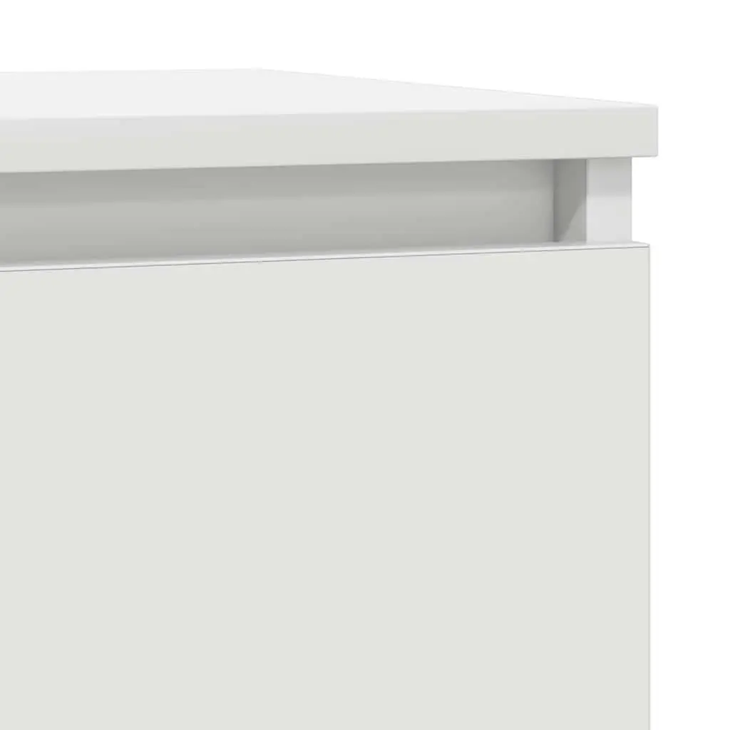 White Sideboard Cabinet Engineered Wood Enclosed Storage Suitable for Bedroom Dining Room Entryway 57Lx34Wx76H cm