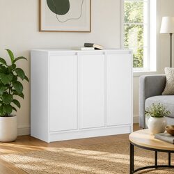 Concise White Sideboard Cabinet 85x34x76cm Engineered Wood