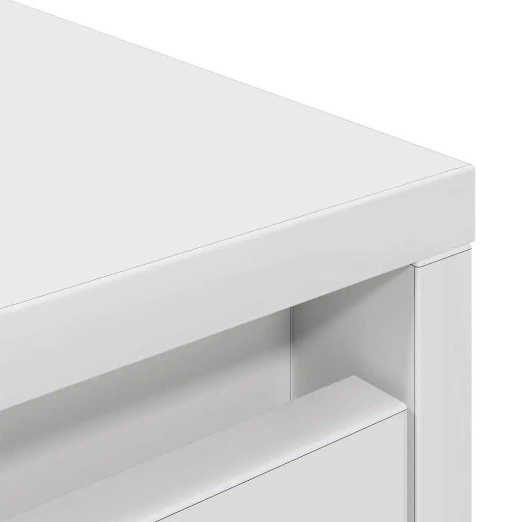 Highboard Storage Cabinet White Engineered Wood Ample Storage for Dining Room