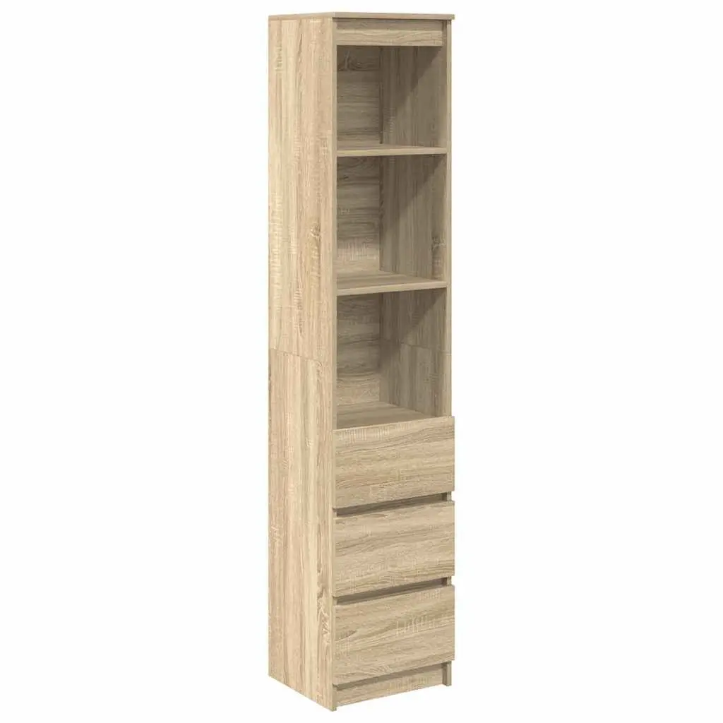 Highboard Storage Cabinet Brown Engineered Wood 180cm Durable Moisture Resistant Surface