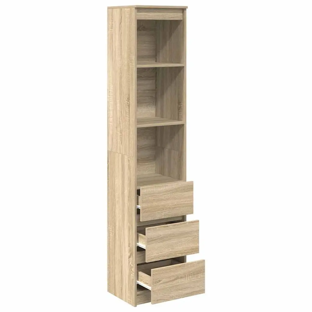 Highboard Storage Cabinet Brown Engineered Wood 180cm Durable Moisture Resistant Surface