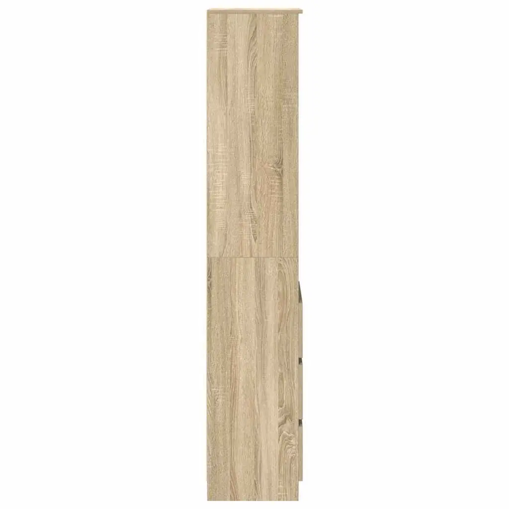 Highboard Storage Cabinet Brown Engineered Wood 180cm Durable Moisture Resistant Surface