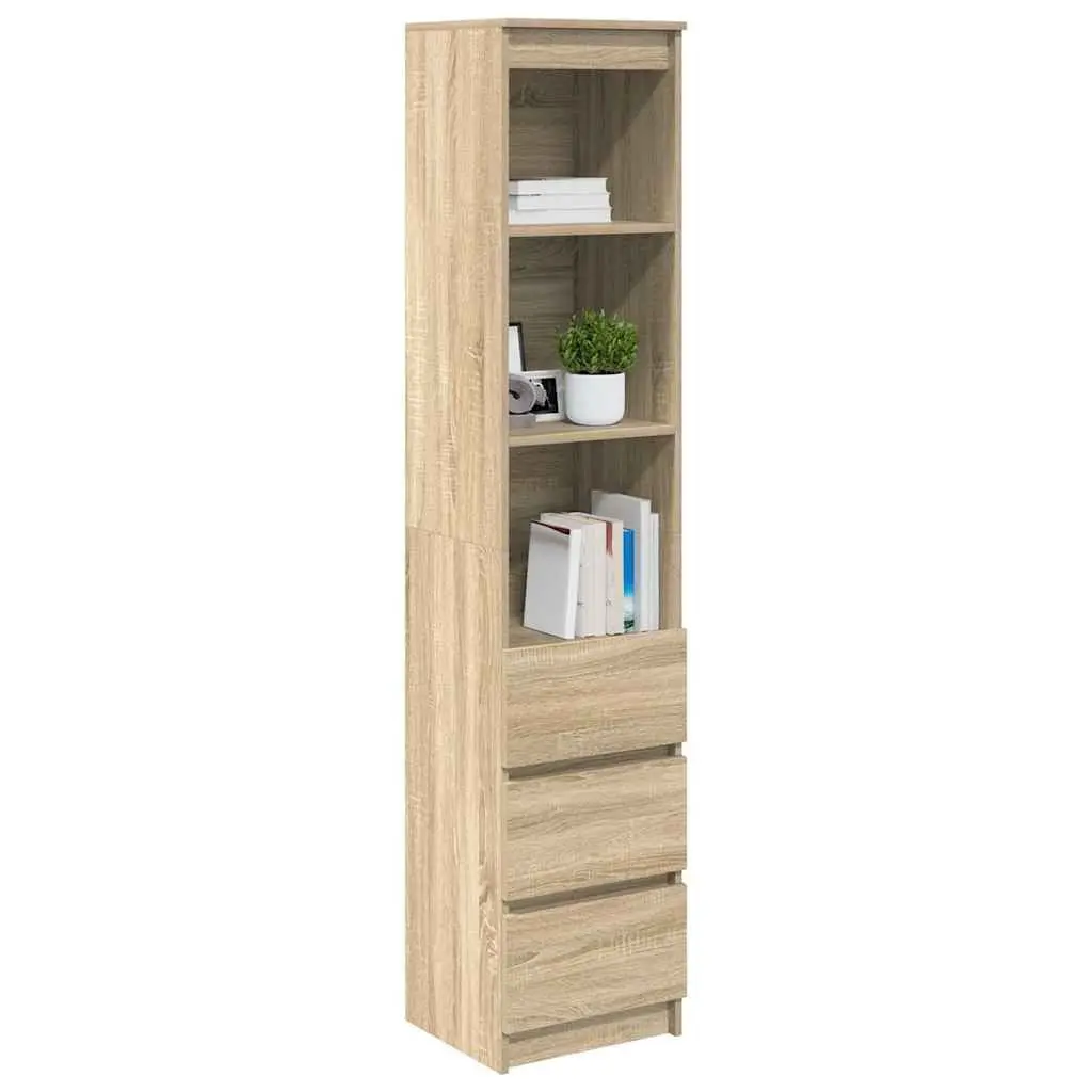 Highboard Storage Cabinet Brown Engineered Wood 180cm Durable Moisture Resistant Surface