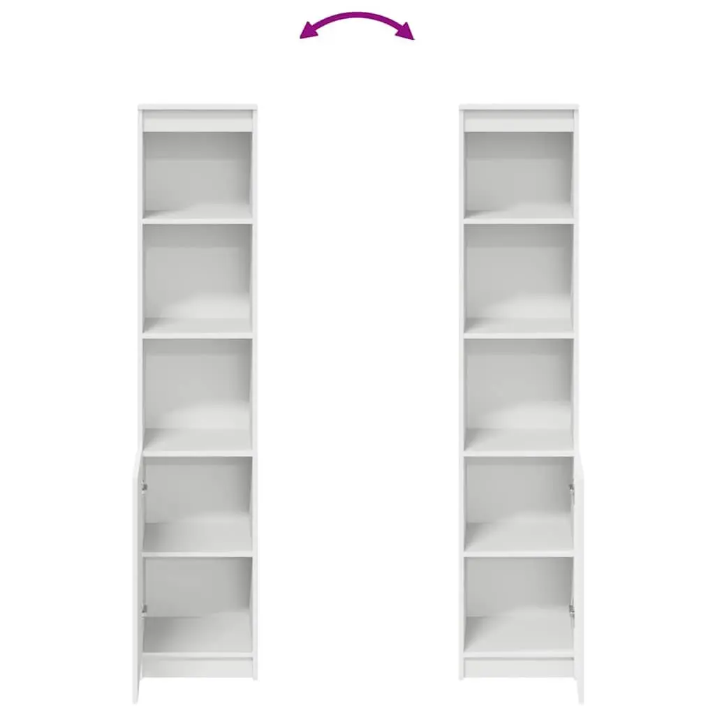 Highboard Storage Cabinet White Engineered Wood 180cm Moisture and Warp Resistant