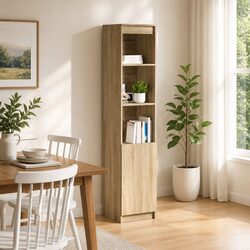 Concise Highboard Storage Solution in Engineered Wood