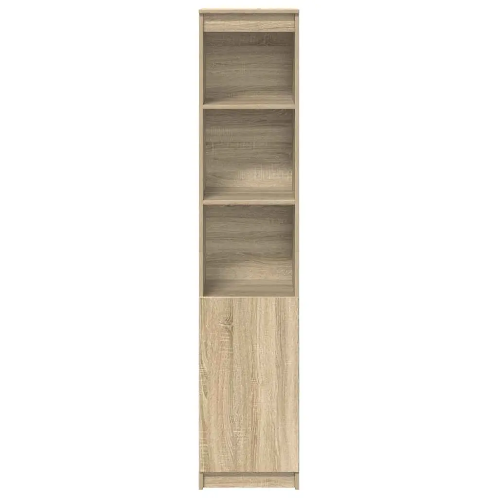 Highboard Storage Cabinet Brown Engineered Wood 37.5x35x180cm Flexible Door Installation