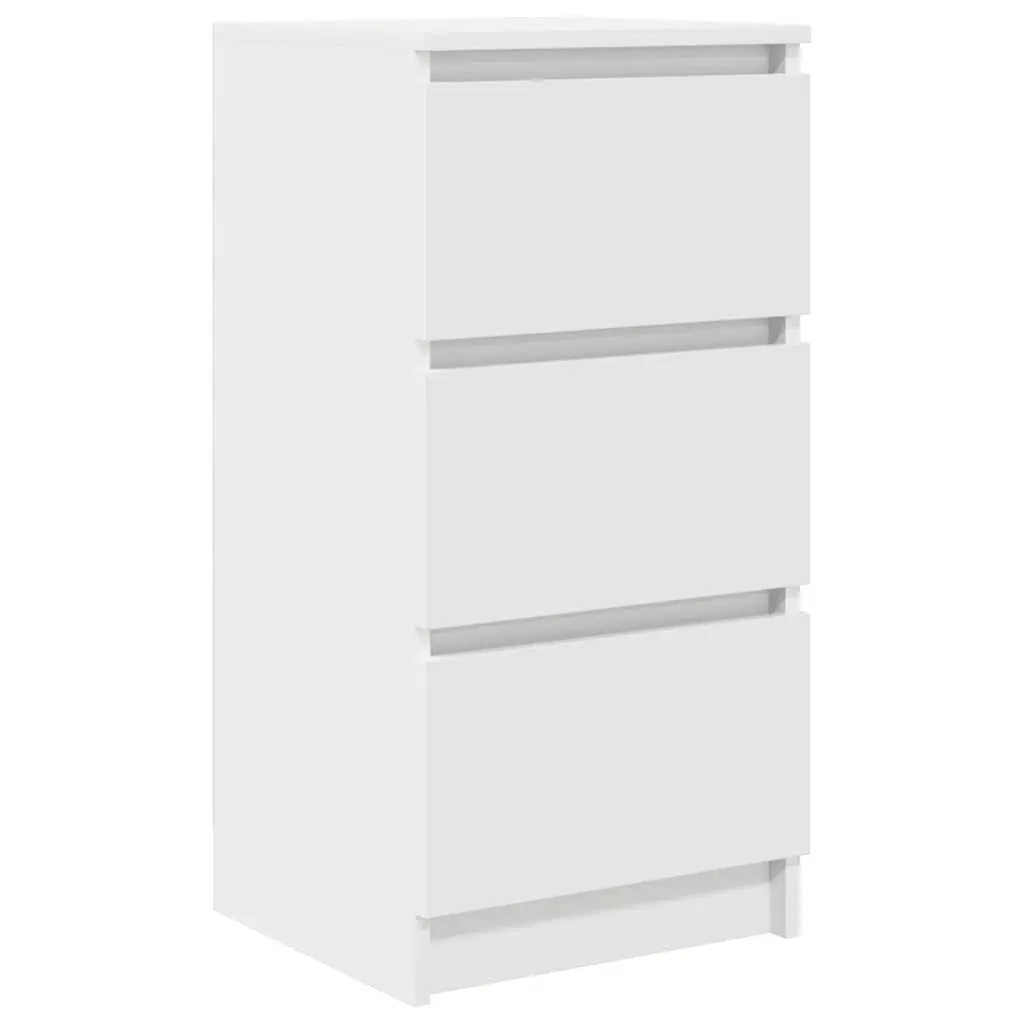 Storage Cabinet White Engineered Wood Sideboard 37.5x35x76cm Buffet Furniture