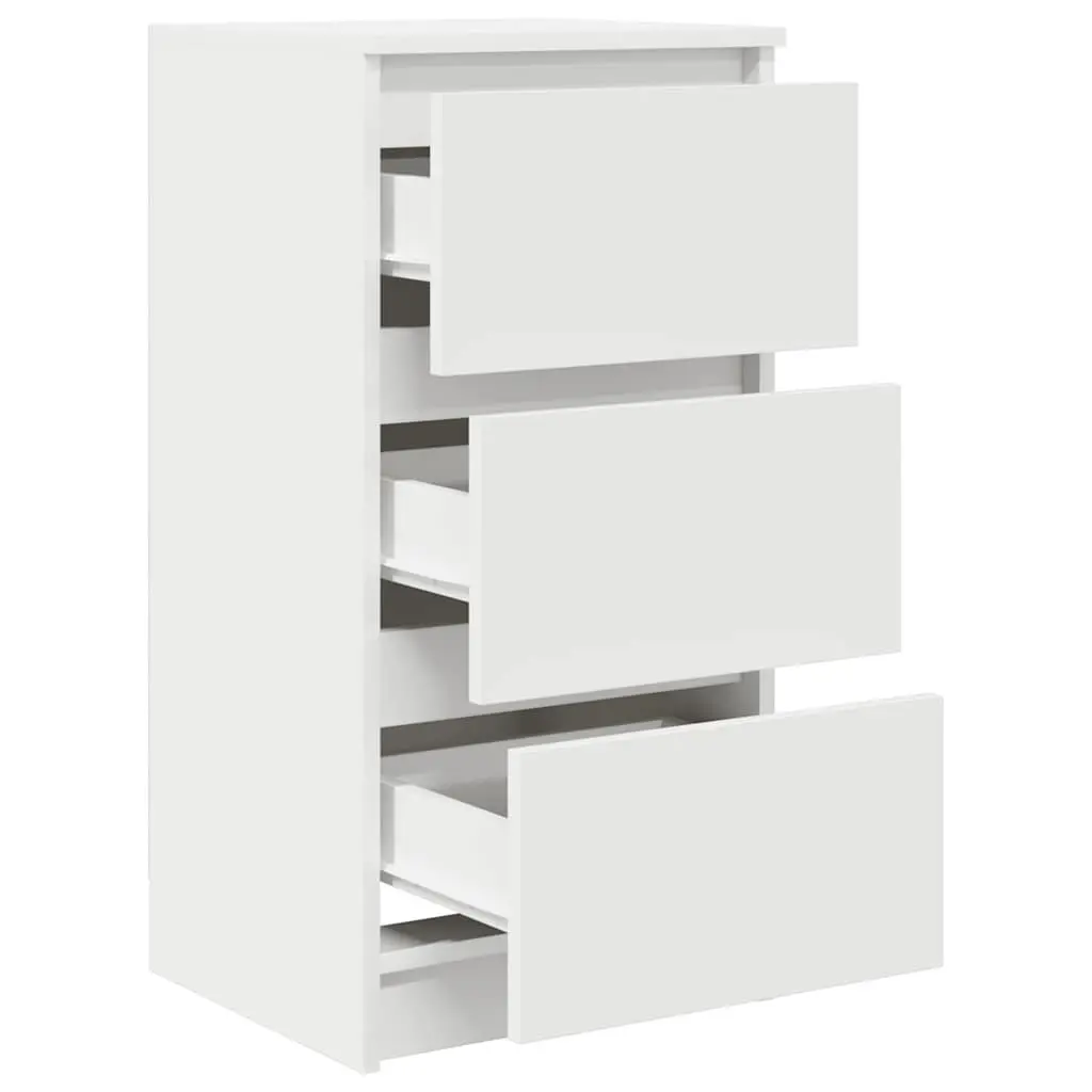 Storage Cabinet White Engineered Wood Sideboard 37.5x35x76cm Buffet Furniture