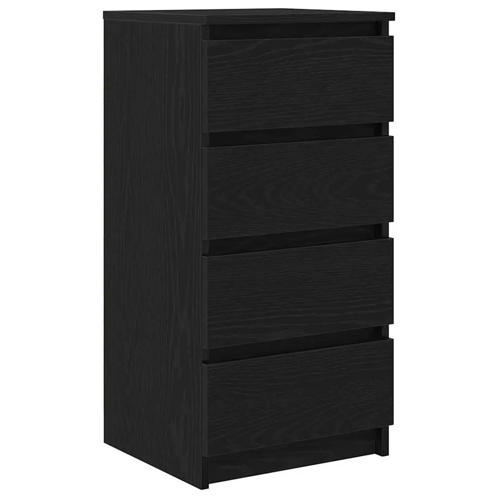 Sideboard Black Oak Engineered Wood 37.5x35x76cm Ample Storage