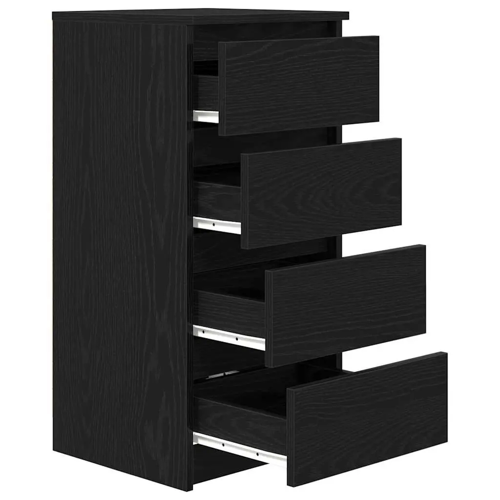 Sideboard Black Oak Engineered Wood 37.5x35x76cm Ample Storage