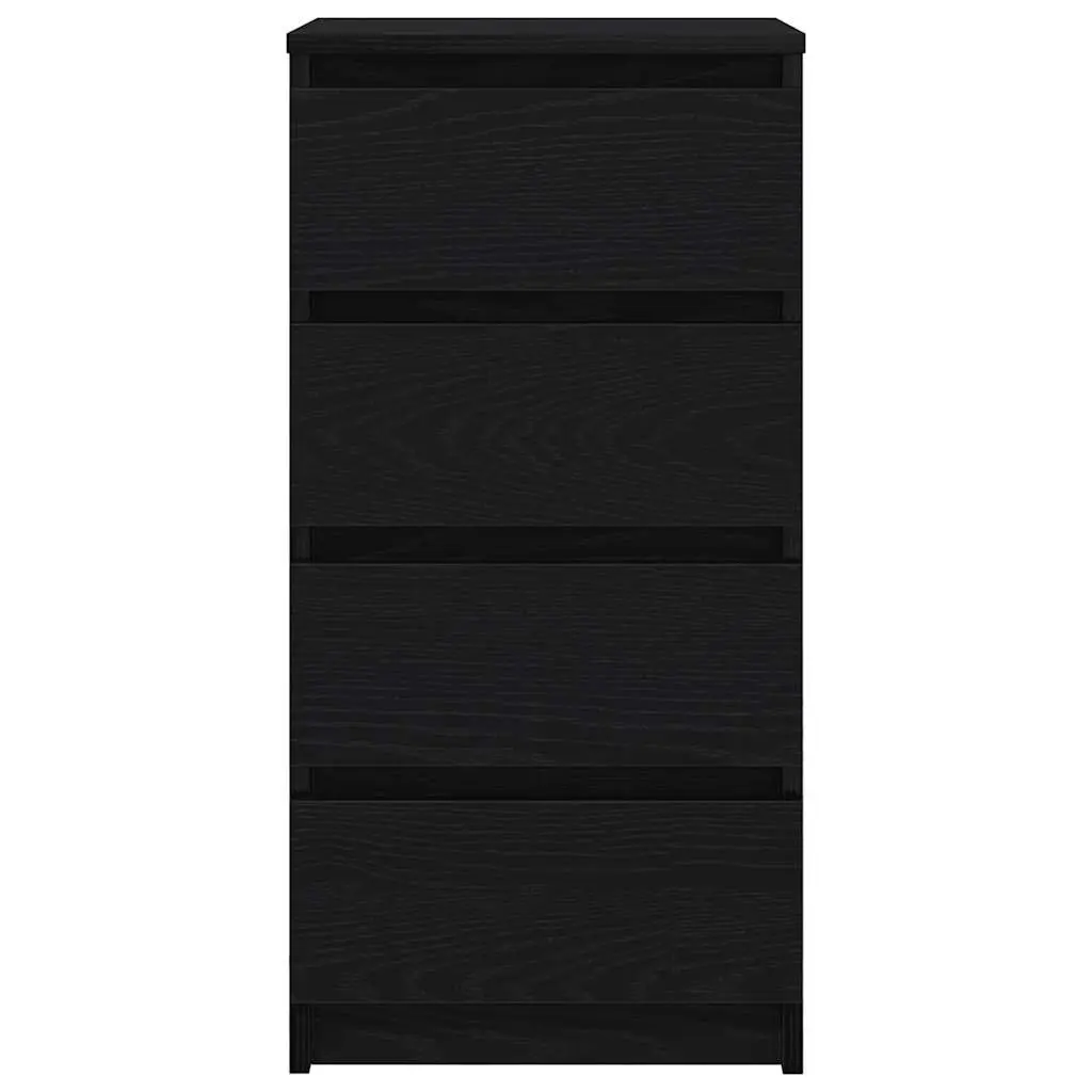 Sideboard Black Oak Engineered Wood 37.5x35x76cm Ample Storage