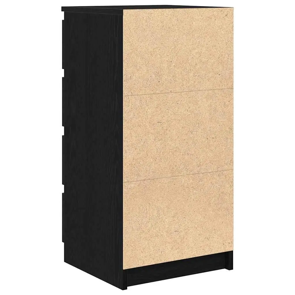 Sideboard Storage Cabinet Black Oak 37.5x35x99cm Engineered Wood Drawers