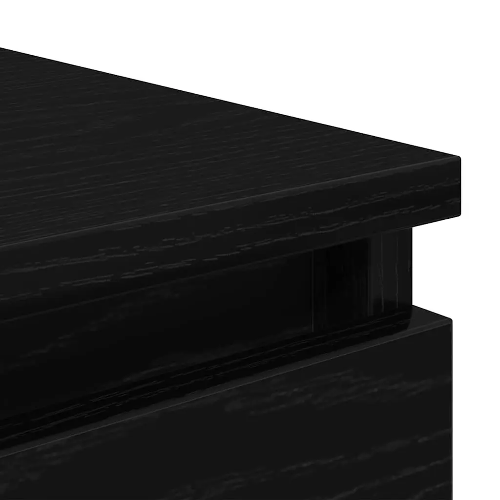 Sideboard Storage Cabinet Black Oak 37.5x35x99cm Engineered Wood Drawers